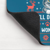 Angry Antler Cat Funny Xmas Ugly Sweater Long Slee Muismat (Hoek)