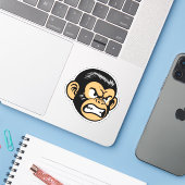Angry Ape Sticker (Laptop met iPhone)