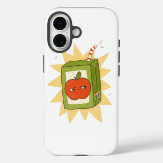 Angry apple juice box! Funny cute cartoon! iPhone 16 Hoesje