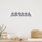Angry Associates Crew - grijs in licht Poster (Keuken)