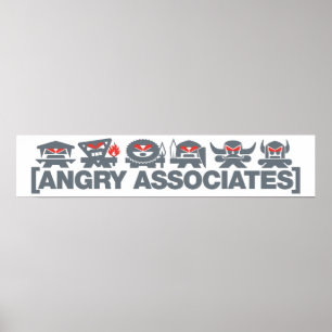 Angry Associates Crew - grijs in licht Poster