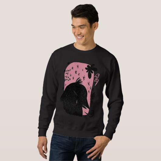 Angry At The World  Raven Retro Witch Pagan Trui (Voorkant volledig)