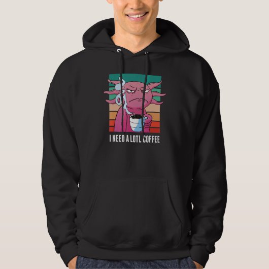 Angry Axolotl Coffee Tee Hoodie (Voorkant)