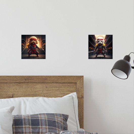 Angry Baby Bruin en Witte Poedel Ninjas Print Set (Slaapkamer)