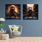 Angry Baby Bruin en Witte Poedel Ninjas Print Set