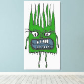 Angry Baby Vampire Grappig Enge Tekening Canvas Afdruk (Insitu (Houten vloer))