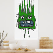 Angry Baby Vampire Grappig Enge Tekening Poster (Keuken)