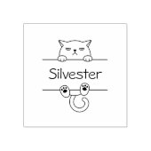 Angry Bad Tempered Cat Custom Name Rubberstempel (Afrduk)