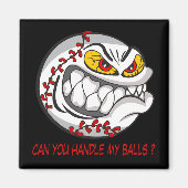 Angry Baseball Black Magneet (Voorkant)