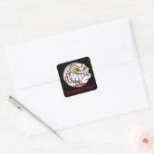 Angry Baseball Black Vierkante Sticker (Envelop)