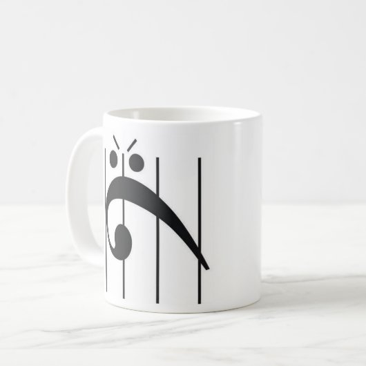 Angry Bass Clef Koffiemok (Voorkant links)
