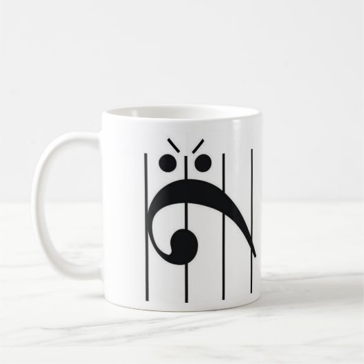 Angry Bass Clef Koffiemok (Links)