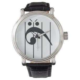 Angry Bass Clef Watch Horloge