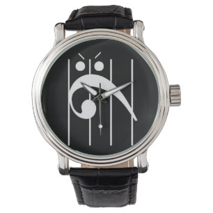 Angry Bass Clef Watch ZWART, verdomd ZWART! Horloge