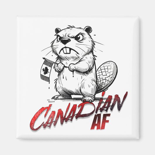 Angry Beaver Canadian AF Magneet (Voorkant)