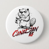 Angry Beaver Canadian AF Ronde Button 7,6 Cm (Voorkant)