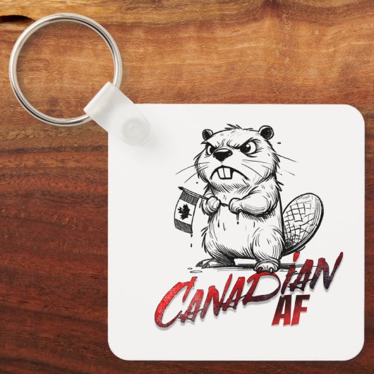 Angry Beaver Canadian AF Sleutelhanger (Voorkant)