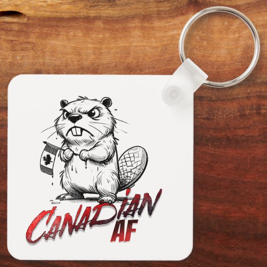 Angry Beaver Canadian AF Sleutelhanger (Achterkant)