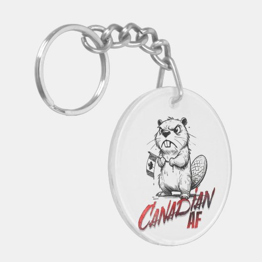 Angry Beaver Canadian AF Sleutelhanger (Voorkant Links)