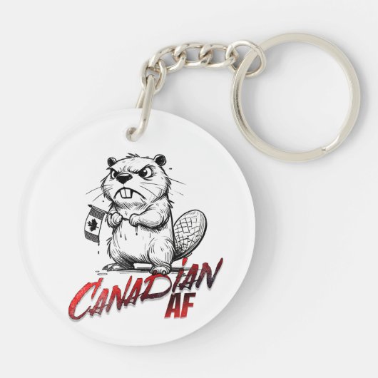 Angry Beaver Canadian AF Sleutelhanger (Achterkant)