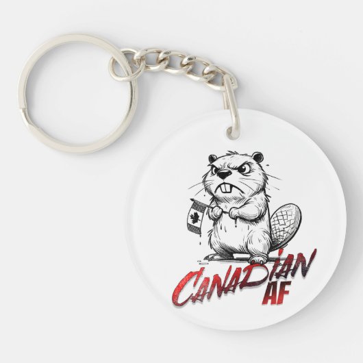 Angry Beaver Canadian AF Sleutelhanger (Voorkant)