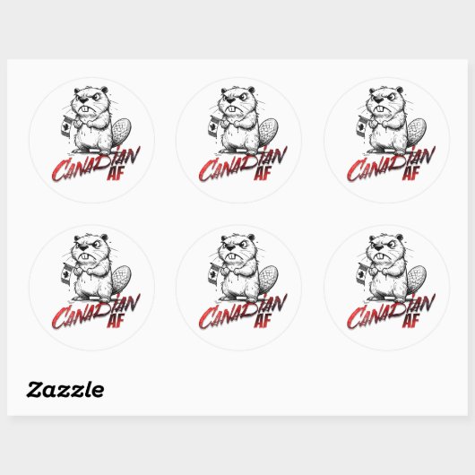 Angry Beaver Canadian AF Sticker (Vel)