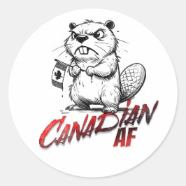 Angry Beaver Canadian AF Sticker
