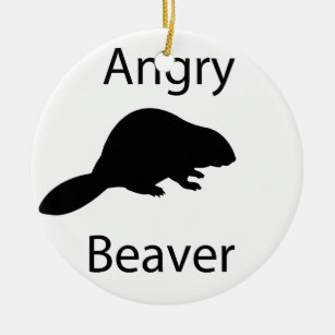 Angry beaver keramisch ornament