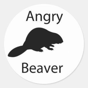 Angry beaver ronde sticker