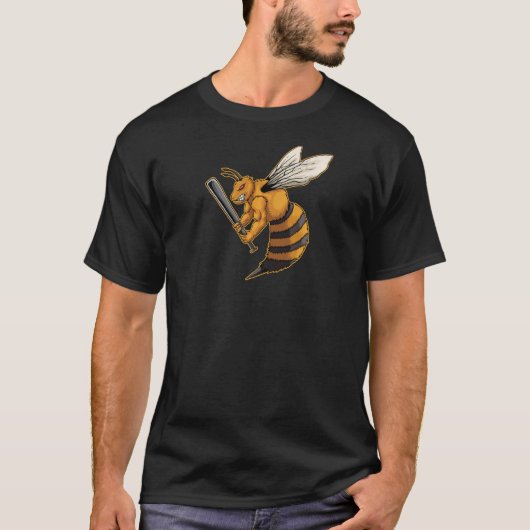 Angry Bee Shirt  Retro Bijen (Voorkant)