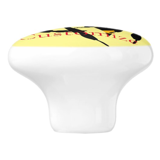 Angry Bee Thunder_Cove Keramische Knop (Zijkant)