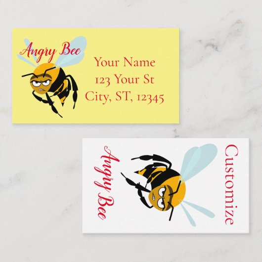 Angry Bee Thunder_Cove Visitekaartje (Voorkant / Achterkant)