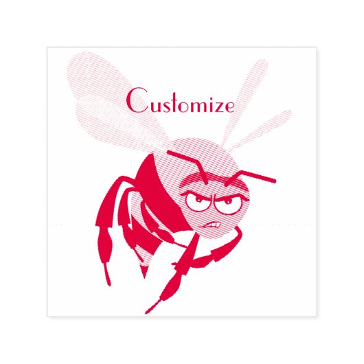 Angry Bee Thunder_Cove Zelfinktende Stempel (Design)