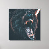 Angry Beer Teeth Black Beer Growl Canvas Afdruk (Voorkant)