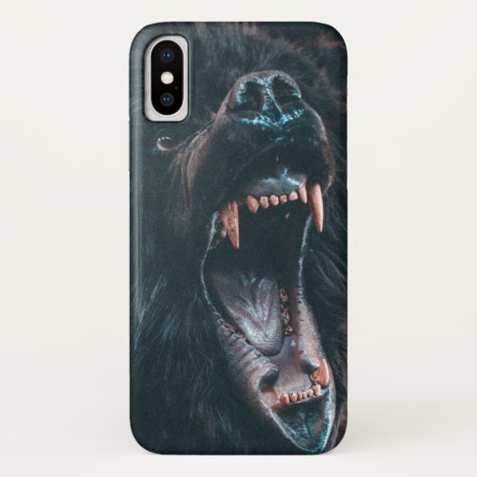 Angry Beer Teeth Black Beer Growl Case-Mate iPhone Case (Achterkant)