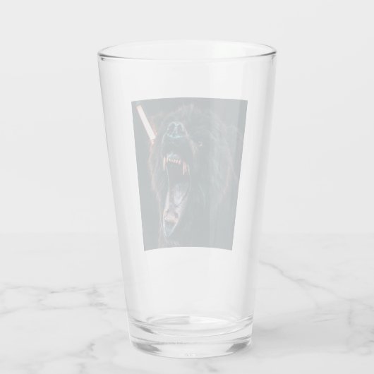 Angry Beer Teeth Black Beer Growl Glas (Achterkant)