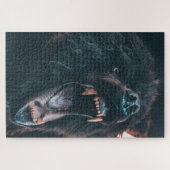 Angry Beer Teeth Black Beer Growl Legpuzzel (Horizontaal)
