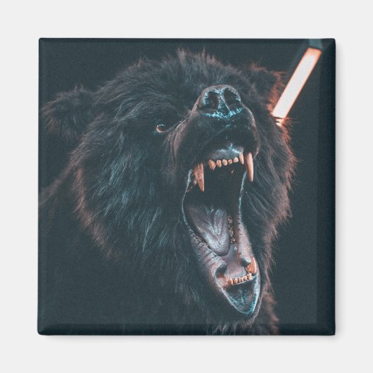 Angry Beer Teeth Black Beer Growl Magneet (Voorkant)