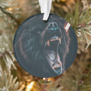 Angry Beer Teeth Black Beer Growl Ornament