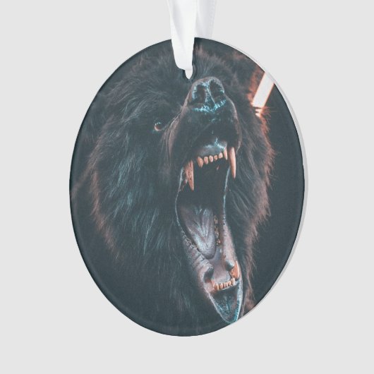 Angry Beer Teeth Black Beer Growl Ornament (voorkant)