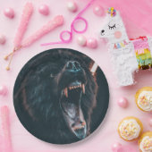 Angry Beer Teeth Black Beer Growl Papieren Bordje (Feest)