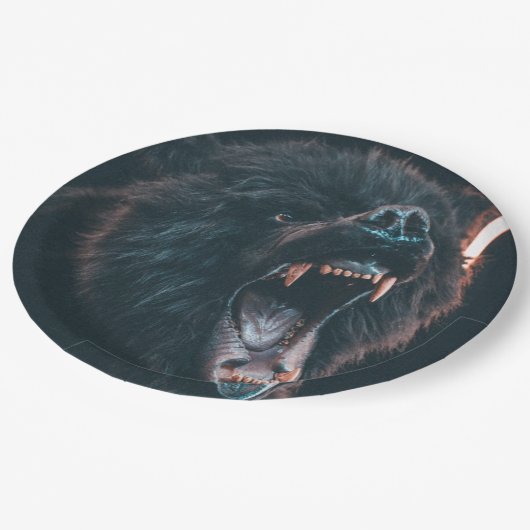 Angry Beer Teeth Black Beer Growl Papieren Bordje (Gekanteld)