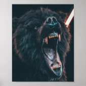 Angry Beer Teeth Black Beer Growl Poster (Voorkant)