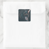 Angry Beer Teeth Black Beer Growl Vierkante Sticker (Tas)