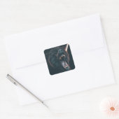 Angry Beer Teeth Black Beer Growl Vierkante Sticker (Envelop)