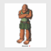 Angry Bigfoot Glaring Funny Car Truck Sticker (Vel)