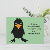 Angry Birdie Birthday Party Kaart (Staand voorkant)