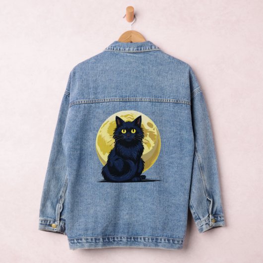 Angry black cat denim jacket (Hangar)