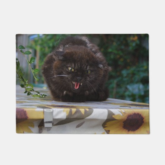 Angry Black Cat Deurmat (Voorkant)