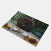 Angry Black Cat Deurmat (Schuin)